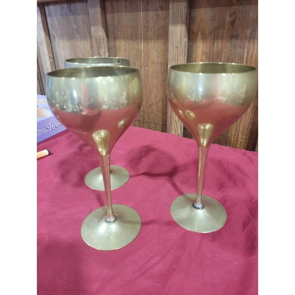 Vintage Pair of Leonard Silver Co. EPNS Silverplated Wine Goblets